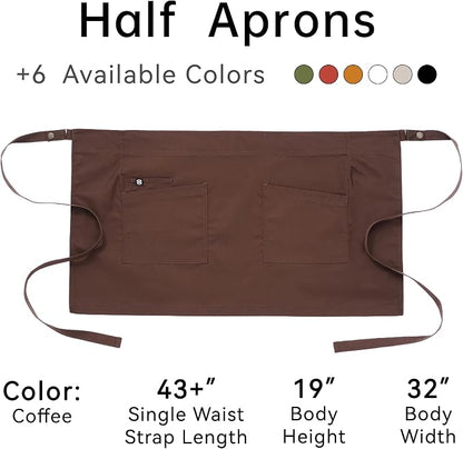 Unisex Waist Apron Half Bistro Apron Server Aprons - Image 6