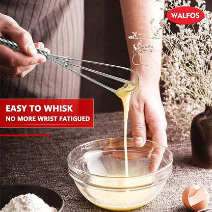 Walfos Mini Whisk, Non-Rust 304 Stainless Steel, 6+8 Inch, Heat Resistant 450 - Image 8