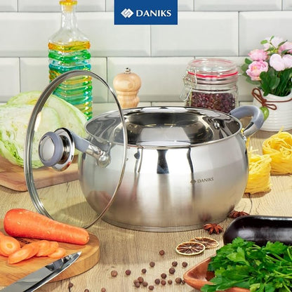 Daniks Modern 4 Quart Stainless Steel Stock Pot - Image 2