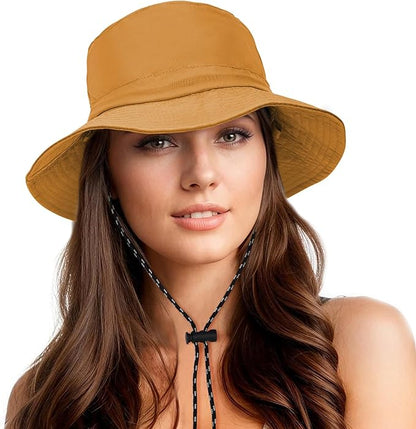 Durio Waterproof Bucket Hats for Woman UPF 50+ Sun Hat UV Protection Packable Rain Hats for Women Lightweight Hiking Hat