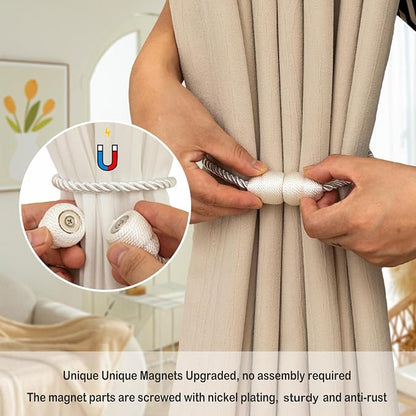 Magnetic Curtain Tiebacks Rope Curtain Tie Backs - Image 3