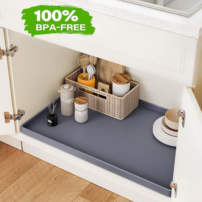 FLATO Waterproof Under Sink Mat 34" x 19" Shelf Liner - Image 4