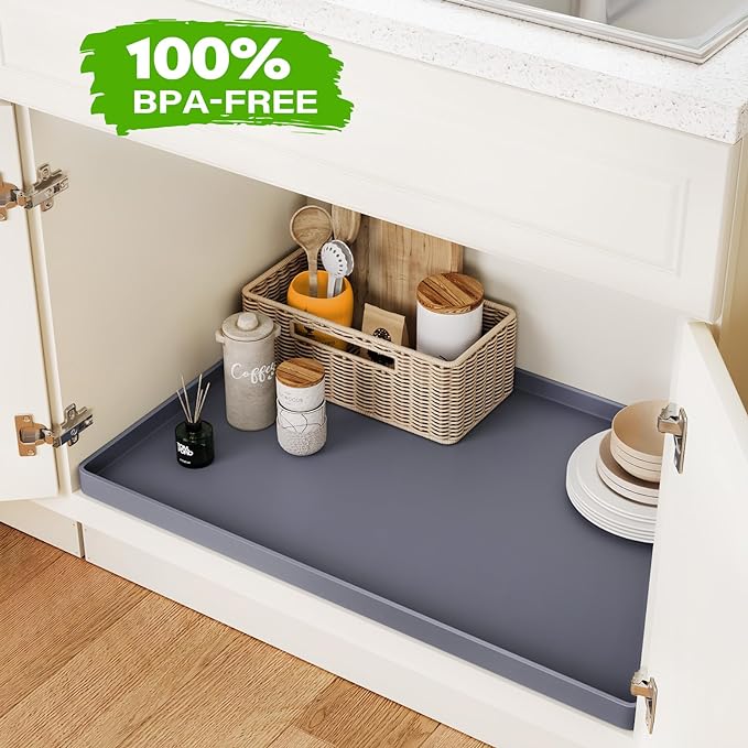 FLATO Waterproof Under Sink Mat 28" x 19" Shelf Liner - Image 4