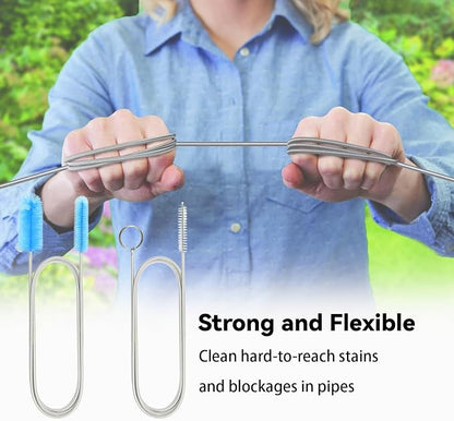 Flexible Drain Brush, 66 Inch Long Double Ended Hose Pipe and 58 Inch Tube - Image 4