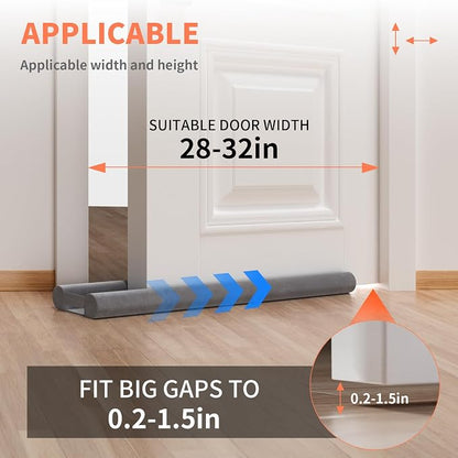 Door Draft Stopper for Bottom of Door, Under Door Gap Filler/Seal for Big Gap - Image 4