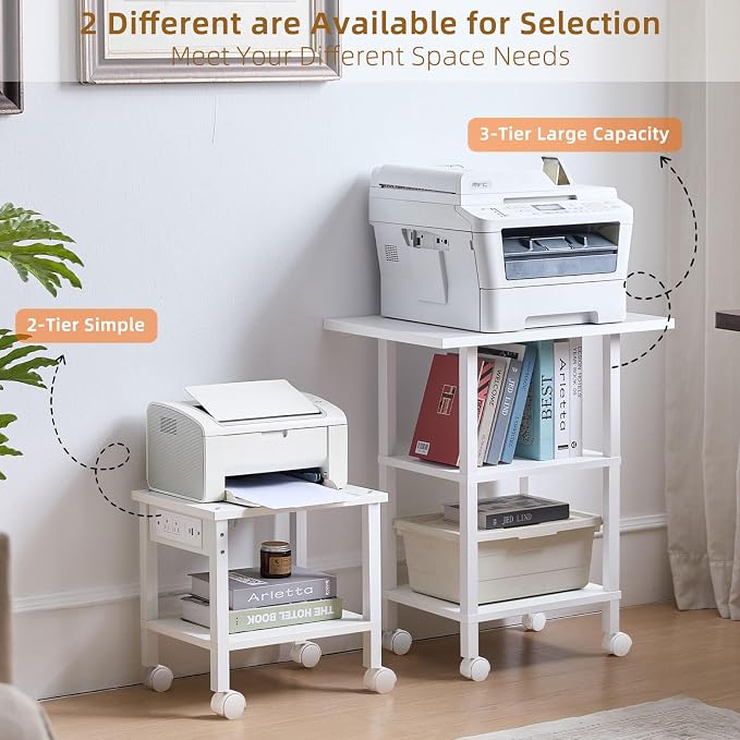Lerliuo White 3 Tier Printer Stand - Image 5