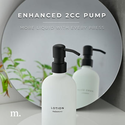 MaisoNovo Soap Dispenser 3-Piece Set | 16.9oz White Bottles - Image 5