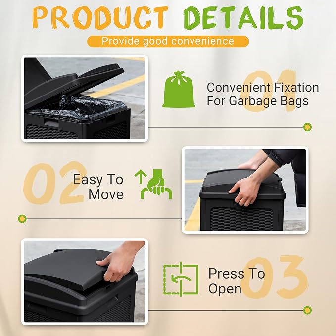YESHOMY 2 Pack Outdoor Trash Can - Image 2