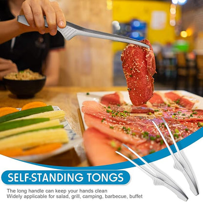 Patelai 2 Pieces Korean and Japanese BBQ Tongs Non Slip Cooking Utensils - Image 6