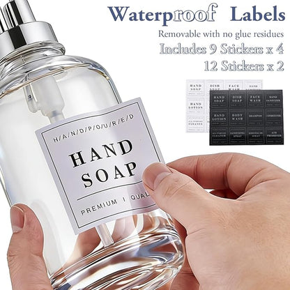 Glass Soap Dispenser with Pump, Countertop Soap and Lotion Dispenser Set of 2 - Image 6