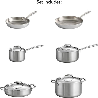 Tramontina Signature Tri-Ply Clad Stainless Steel 10-Piece Cookware Set - Image 8