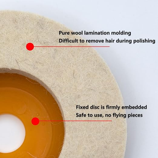 10 Pcs 4.5 Inch Wool Felt Polishing Wheel Disc, Wool Polishing Wheel Disc - Image 3