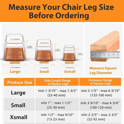 36 Pcs Square Chair Leg Floor Protectors, Felt Furniture Pads - Image 4