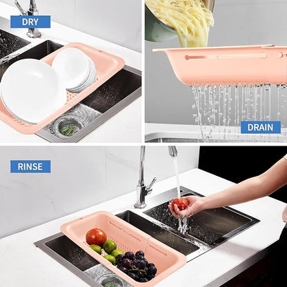 LASSHSWA Collapsible Colander for Kitchen, Over the Sink Strainer Basket for - Image 3