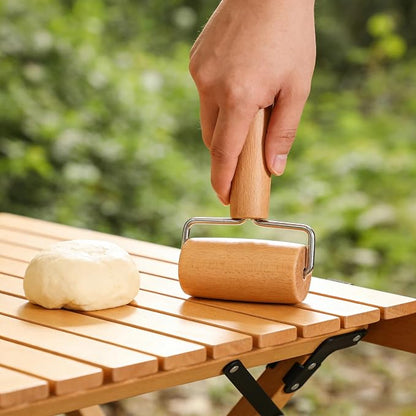 Small Rolling Pin, Wooden Dough Roller, Non-Stick Pizza Roller, T Type Rolling - Image 7