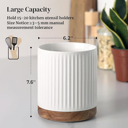 DOWAN 360° Rotating Extra Large Cooking Utensil Holder, 7.6" Kitchen Utensil - Image 2