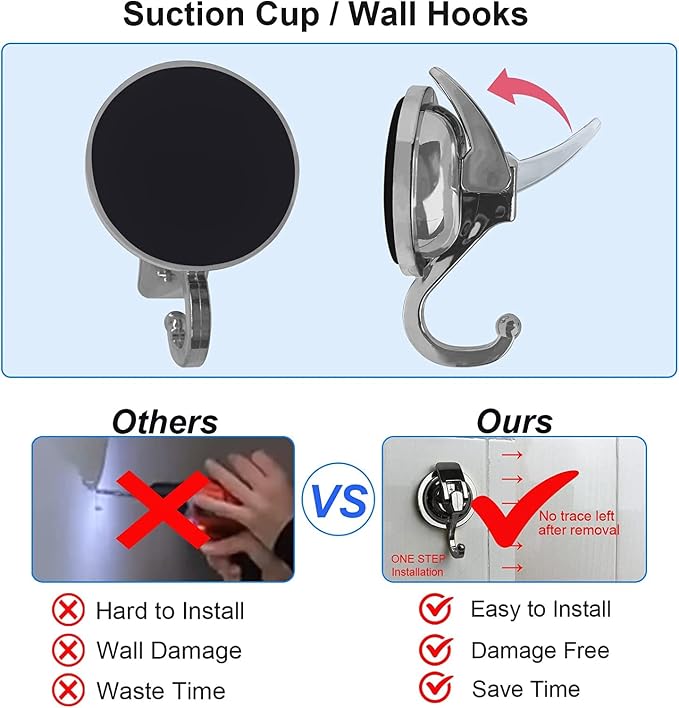 Heavy Duty Vacuum Suction Shower Hooks - Image 5