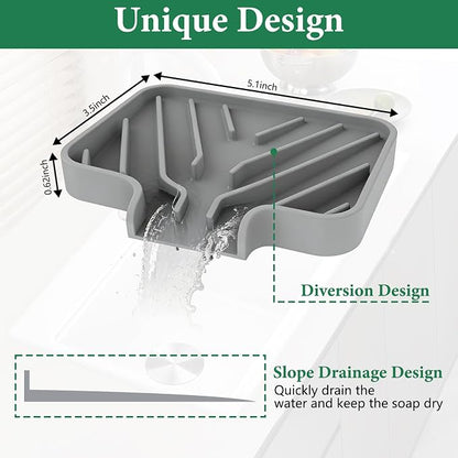 GUUKIN Sponge Holder for Kitchen Sink, Sink Caddy and Soap Tray | 5x3.5 inch - Image 3