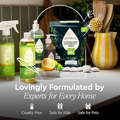 Puracy Dishwasher Pods, Natural Dishwasher Detergent, Free & Clear Dish tabs - Image 5