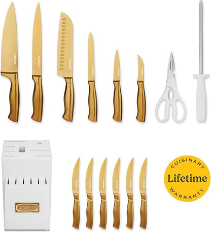 Cuisinart Professional Block Knife Set, Lightweight, Stainless Steel, Durable & - Image 2