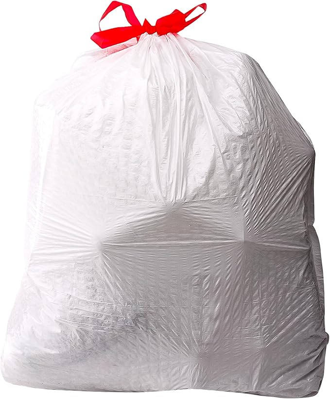 Amazon Basics 13 Gallon Flextra Strength Tall Kitchen Drawstring Trash Bags, Tear Resistant, Clean Fresh Scent, 10% Recycled Content, 50 Count