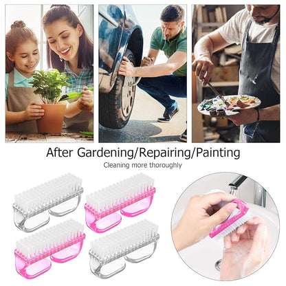 Handle Grip Nail Brush, Hand Fingernail Brush Cleaner Scrubbing Kit Pedicure - Image 4