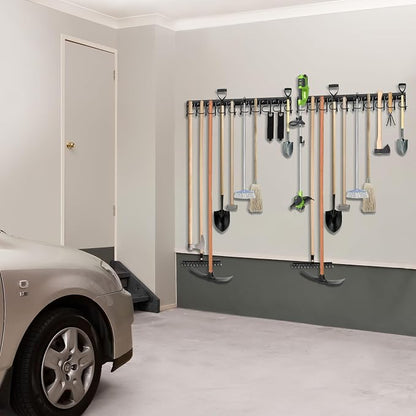 LEYU Metal Garage Tool Organizer Wall Mount, 2 Pack Garden Tool Organizer - Image 3