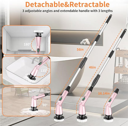 11 in 1 Electric Spin Scrubber Cordless Cleaning Brush 3 Adjustable Angles 2 - Image 2