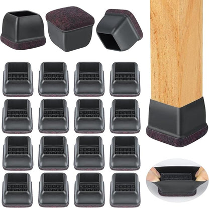 32 Pcs Chair Leg Floor Protectors Square, Silicone Chair Leg Protectors by Jeaoouu