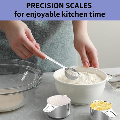Stainless Steel Measuring Cups and Spoons Set, 6 Stainless Steel Measuring Cups - Image 3