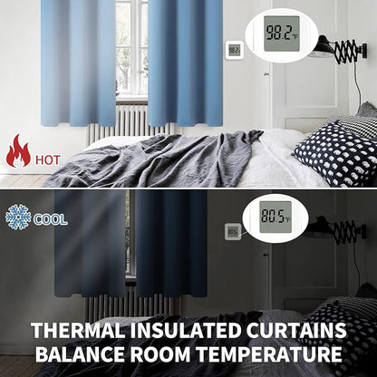 BGment Denim Blue Blackout Curtains 40 Inches Length - Image 5