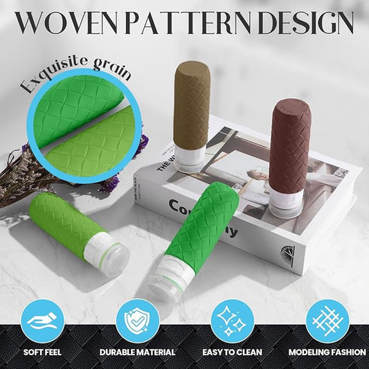 Travel Bottles for Toiletries, TSA Approved Silicone Travel Size Containers for Toiletries, BPA Free Leak Proof Refillable Essentials Accessories, Shampoo and Conditioner Bottles (Forest Green)