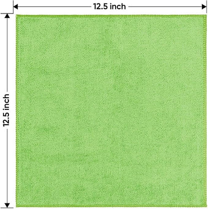 HOMEXCEL Green Microfiber Cleaning Cloth 12 Pack, 12.5 x 12.5 inch Microfiber - Image 7