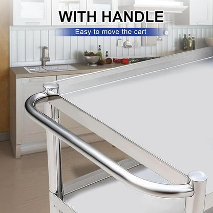 3-Shelf Stainless Steel Rolling Utility Cart - Image 5