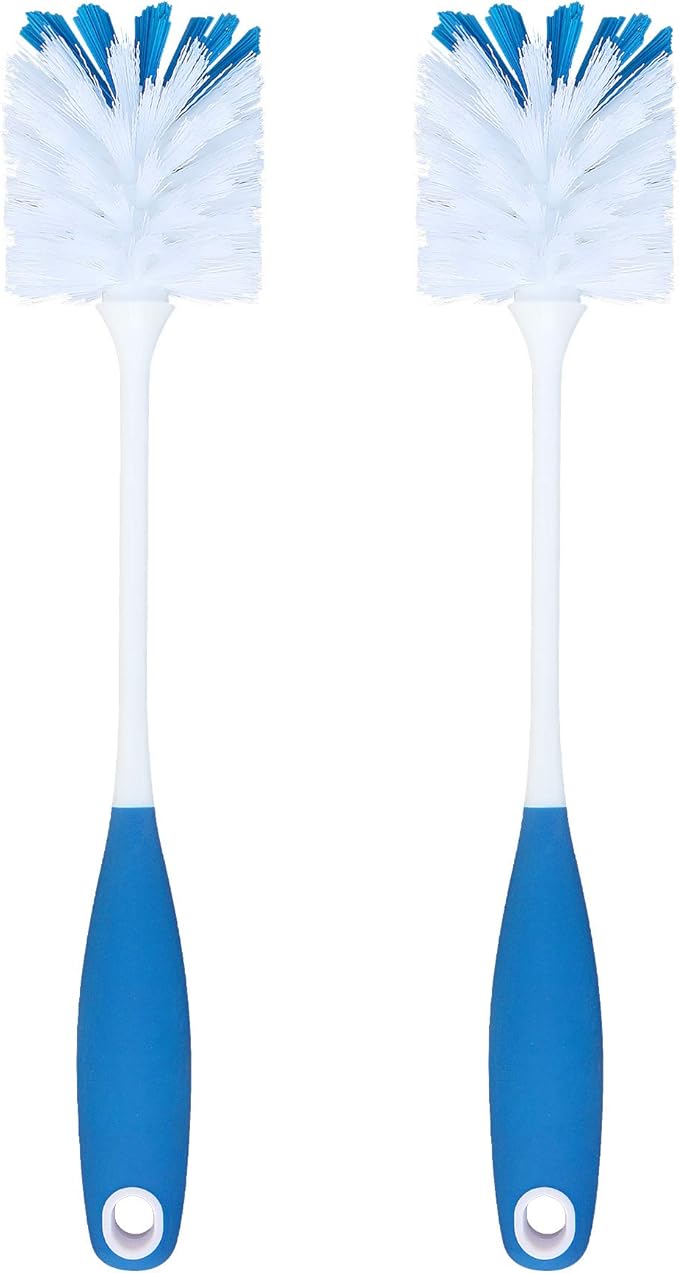 PHYEX 2 Pack Long Handle Bottle Scrubbing Brushes, Water Bottle Cleaner for Washing Glasswares, Wine Decanter, Hydro Flask Tumbler, Sinks, Food Jars