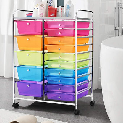 GOFLAME 15-Drawer Rolling Storage Cart, Utility Cart - Image 9