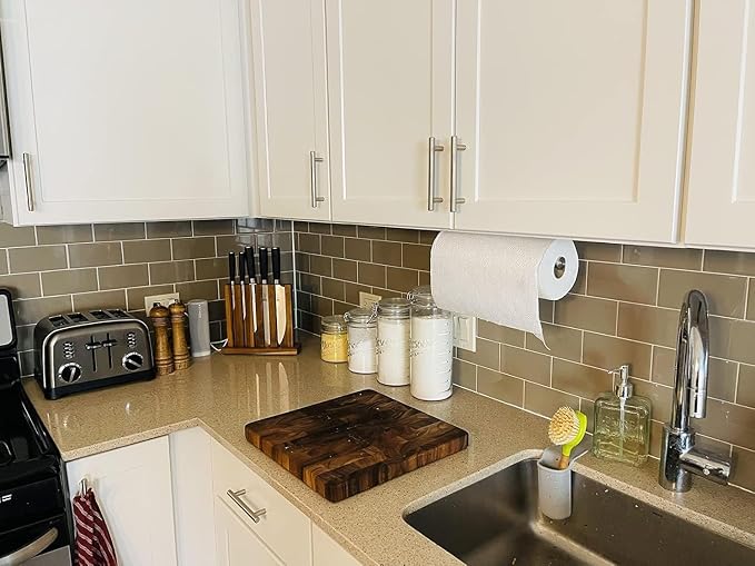 UREZORGEAR 2nd Gen Paper Towel Holder Under Cabinet No Drilling, Self Adhesive - Image 9