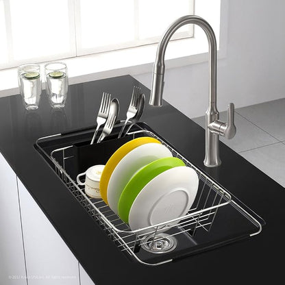SANNO Expandable Dish Drying Rack Over The Sink Dish Drainer Dish Rack in Sink - Image 4