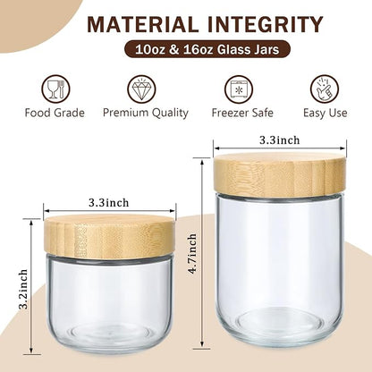 OcePor 4 Pack Glass Jars with Bamboo Lids, Over Night Oats Container with - Image 2