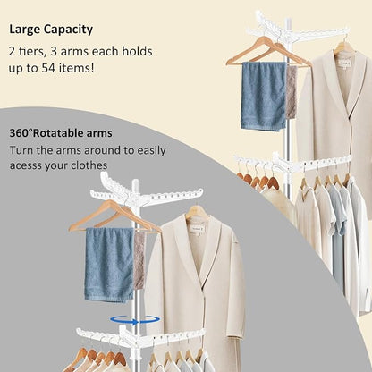 SUYU Clothes Drying Rack, Folding Clothes Drying Tree, 2 Layer - Image 4