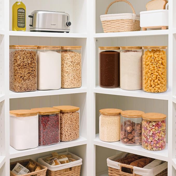 ComSaf Glass Food Storage Containers, 3.6Qt/1.2Qt Glass Flour and Sugar - Image 5