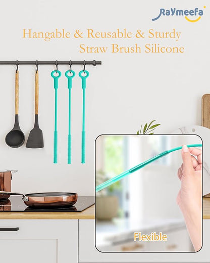 Extra Long Straw Cleaner Brush, Reusable and Soft Silicone Straw Cleaning Brush - Image 6