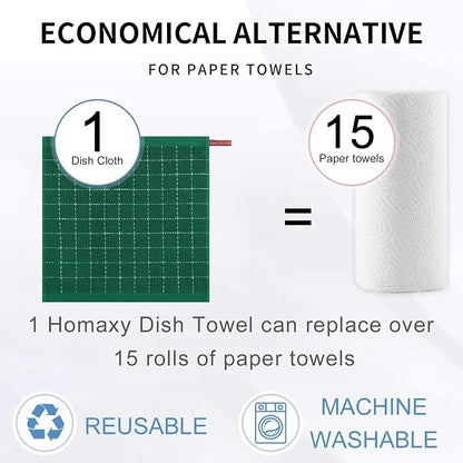 Homaxy 100% Cotton Terry Kitchen Dish Cloths, Ultra Soft and Absorbent Dish - Image 7