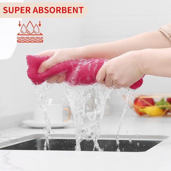 Homaxy 100% Cotton Waffle Weave Kitchen Dish Cloths, Ultra Soft Absorbent Quick - Image 3