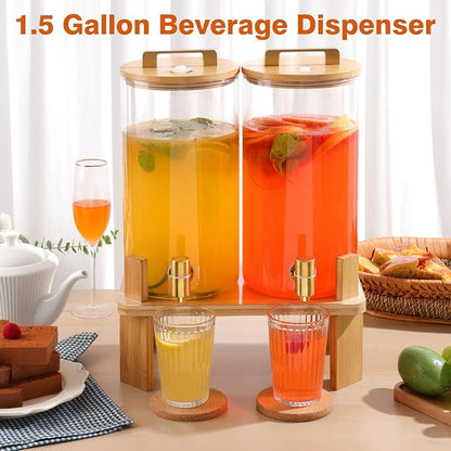 1.5 Gallon 2PCS Glass Drink Dispenser - Image 7