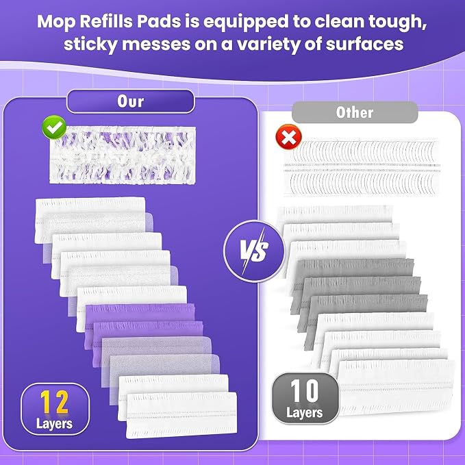 50 Pack Power Mop Refills Pads for Swiffer, Disposable Power Mop Refills for - Image 6