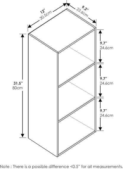 Furinno LUDER Book Shelf, 3-Cube Bookshelf, Bookcase - Image 3