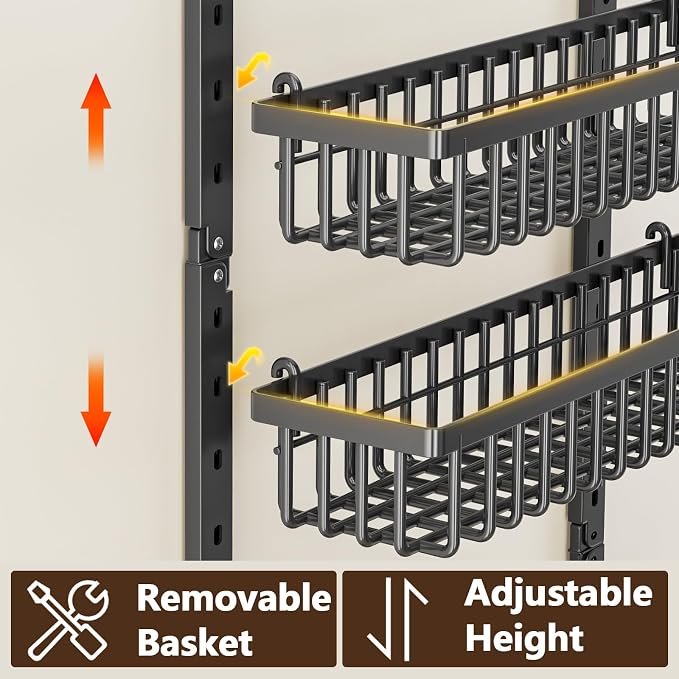 POKIPO 9 Tier Over The Door Pantry Organizer, 2 in 1 Wall Mount or Hanging - Image 4