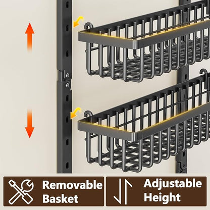 POKIPO 9 Tier Over The Door Pantry Organizer, 2 in 1 Wall Mount or Hanging - Image 4