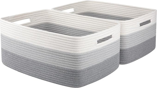 Large Storage Basket for Organizing, Woven Rope Basket for Shelves, Closet by OIASKET